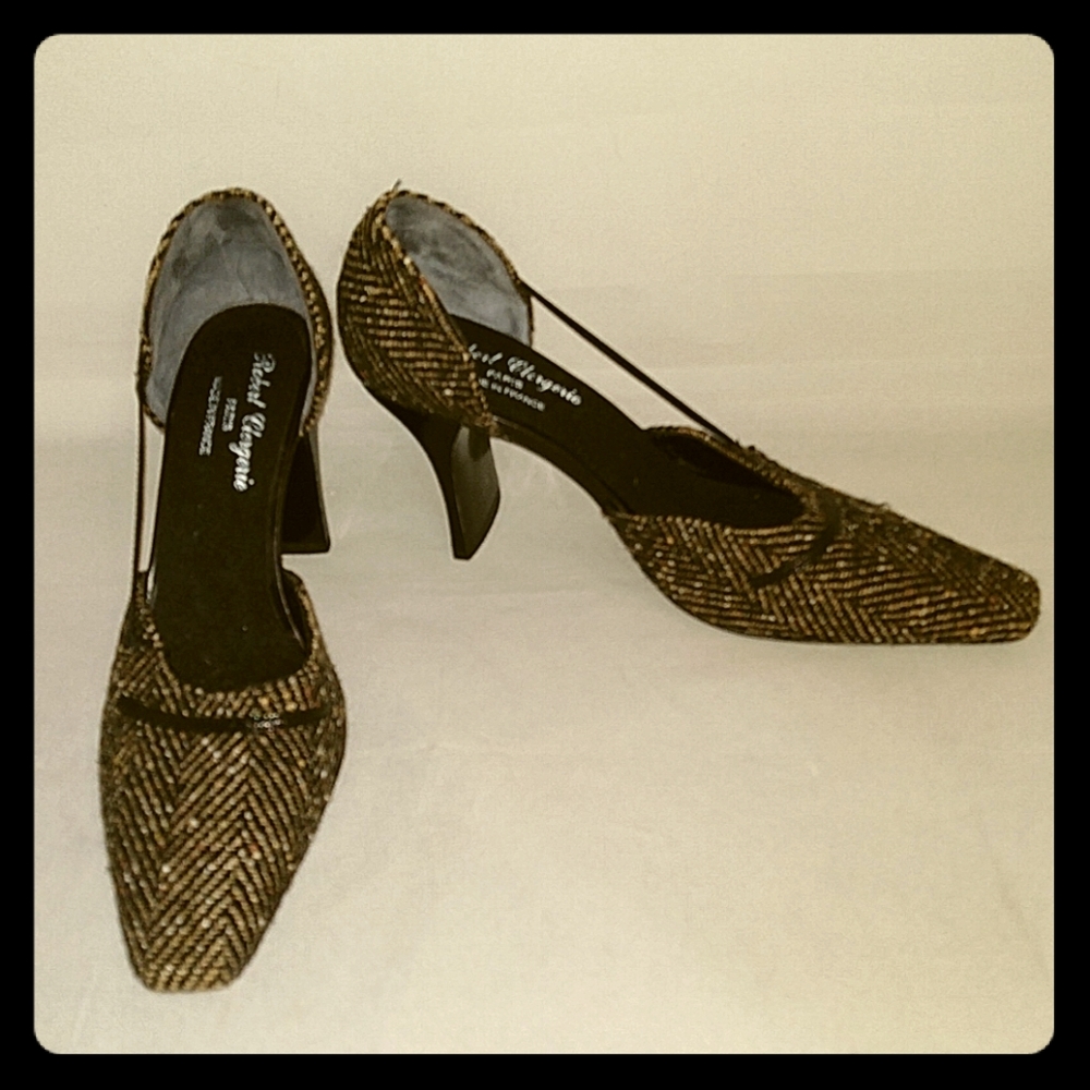 Vintage Robert Clergerie Paris 3" Tweed Heels Size 8?